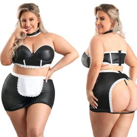 Fantasy Lingerie Play 5 Star Service Maid -Black 3x/4x