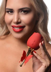 Bloomgasm Flutter Rose Sucking Rose with Butterfly Teaser - Red